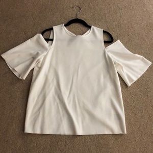 White Cold Shoulder Top